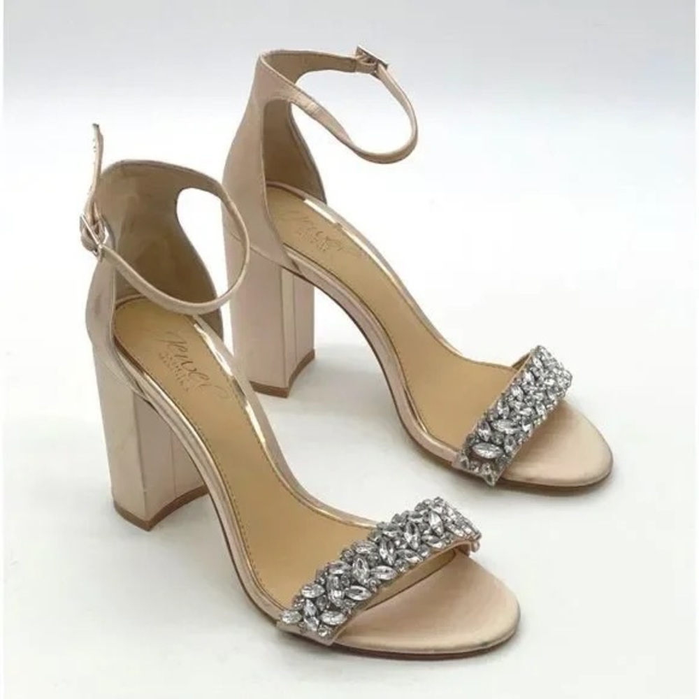 Jewel BADGLEY MISCHKA Champagne Satin Evening Heels